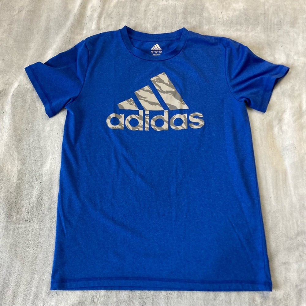 Adidas workout t-shirt - blue with camo logo